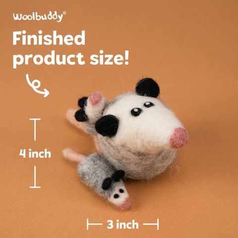 Woolbuddy - Beginner Opossum Needle Felting Kit – DIY Craft Gift
