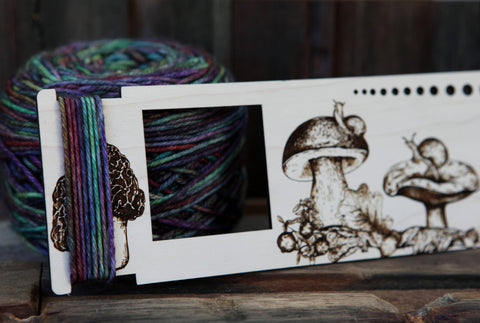 Sunrise Grove Gauge Swatch Ruler, Needle, Twist, Yarn Gauge Mushroom