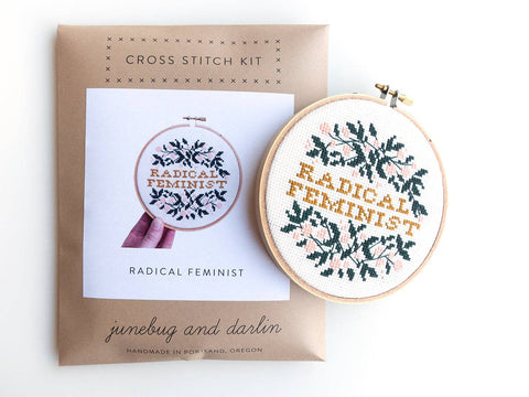 Junebug & Darlin Cross Stitch Kit Radical Feminist