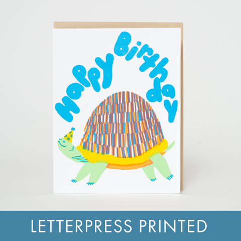 Egg Press Card Turtle Birthday Letterpress
