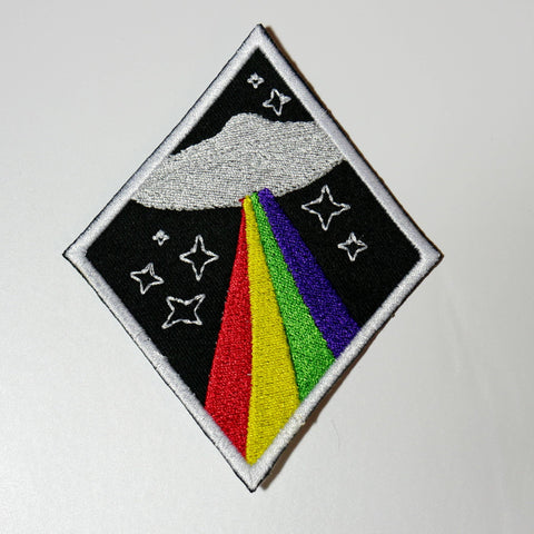 Junkyard Witch Iron On Patch Rainbows and UFOS