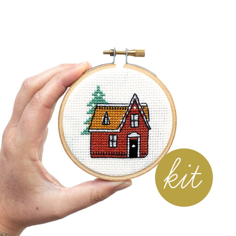 Junebug & Darlin Cross Stitch Kit Vintage Cabin