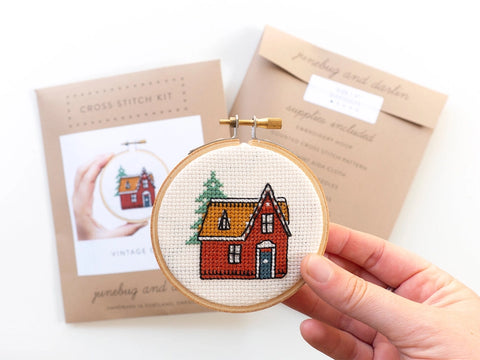 Junebug & Darlin Cross Stitch Kit Vintage Cabin