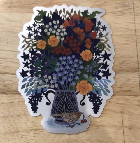 Little Gold Fox Design Berry Thief Sticker