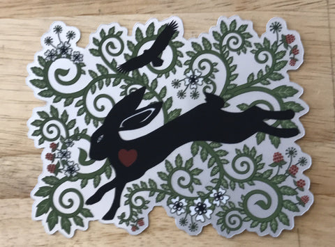 Little Gold Fox Design Sticker Hawk & Hare