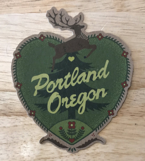 Little Gold Fox Design PDX Heart Stag Sticker