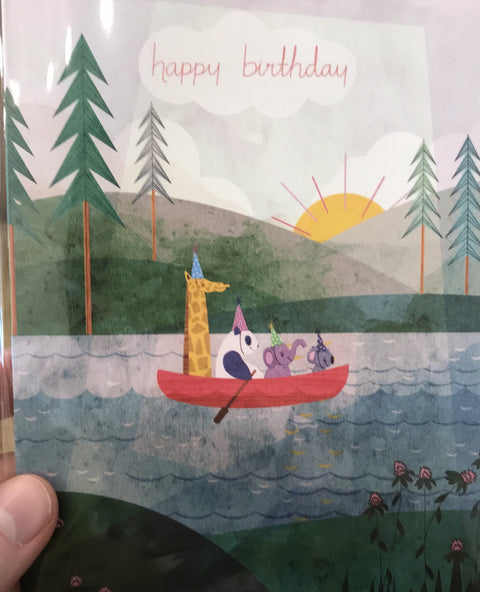 Red Cap Card Birthday Canoe