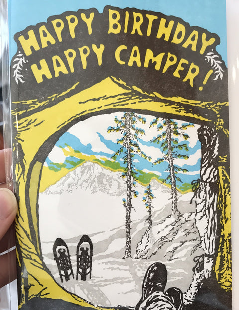 Old School Stationers Card Happy Birthday Camper