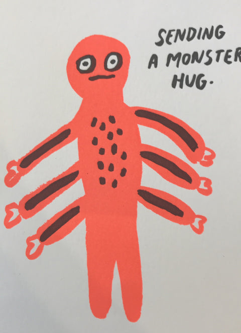 Egg Press Card Birthday Monster Hug