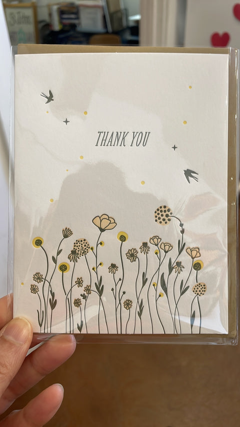 Lark Press Card Thank you! Wildflowers