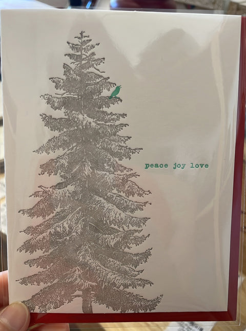 Lark Press Card Holiday Peace Joy Love Bird Christmas