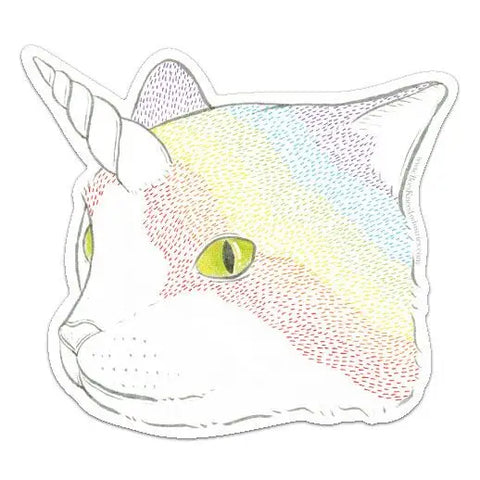 Bee's Knees Rainbow Caticorn Vinyl Sticker