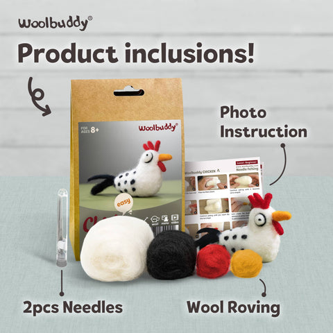 Woolbuddy - Beginner Chicken Needle Felting Kit – DIY Craft Gift