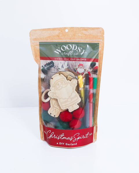 The Woodsy Craft Co. Holiday Craft Kit Christmas Spirit Garland