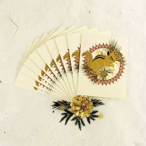 Little Gold Fox Boxed Card Set Chipmunk