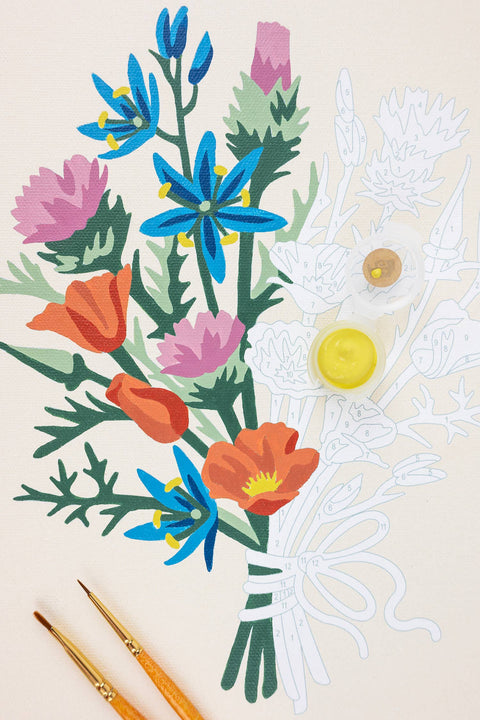 Elle Crée California Wildflowers Paint-by-Number Kit