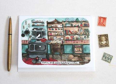 michele maule Holiday Card Cozy Winter Kitchen