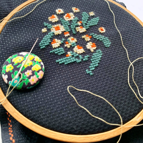 Junebug and Darlin Cross Stitch Kit Moonlit Daisy