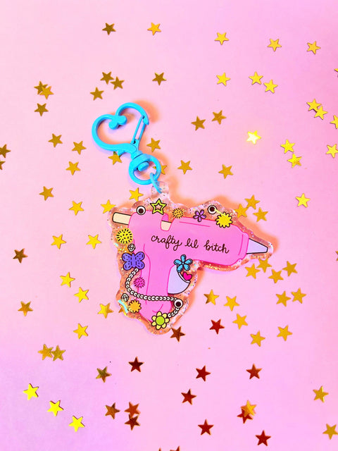 The Peach Fuzz Keychain Crafty Lil Bitch