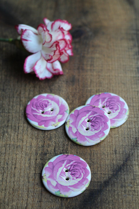 NNK Press Ceramic Button Vintage Florals