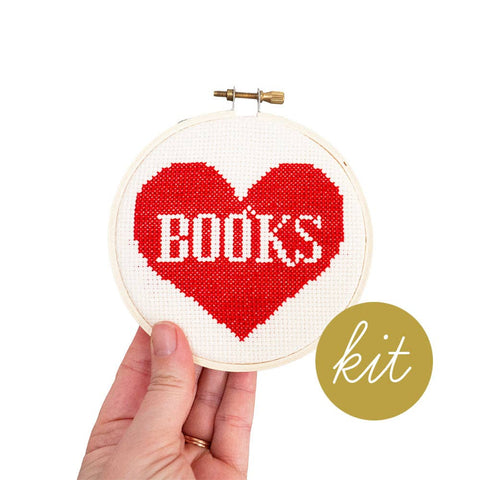 Junebug and Darlin Cross Stitch Kit Book Lover