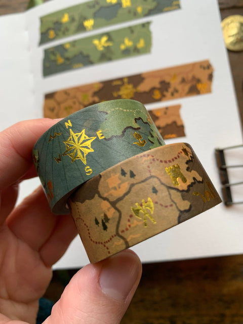 Creeping Moon Fantasy Maps Foil Washi Tape