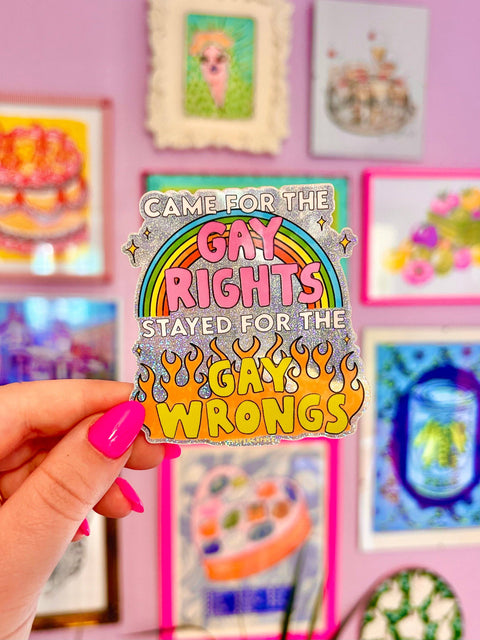 The Peach Fuzz Glitter Sticker Gay Wrongs