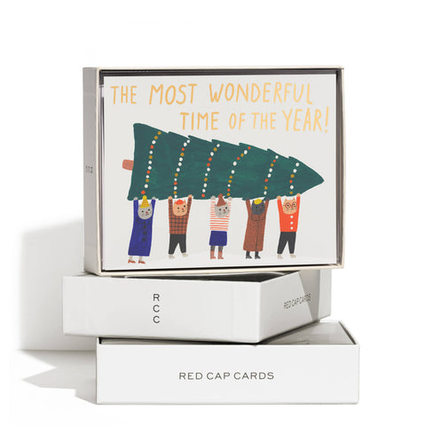 Red Cap Card Xmas Kitties