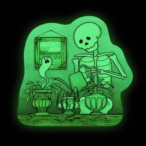 Motif's Art Studio Sticker Skeleton Watering Dead Plants (Glow-in-the-dark)