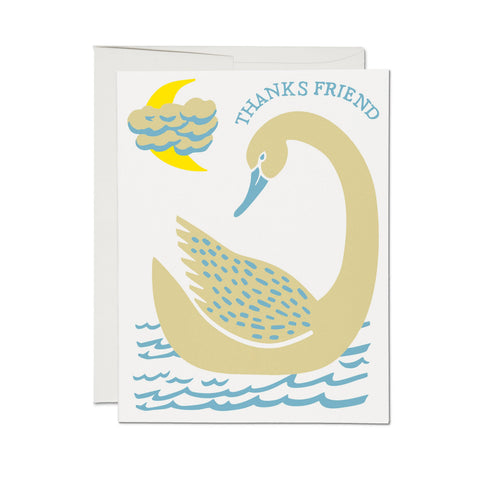 Red Cap Card Friend Swan