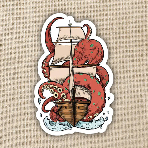 Kingdom of Threads Kraken Attacking Sticker