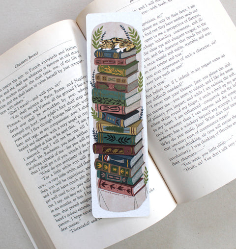 michele maule Bookmark Cozy Cat with Books