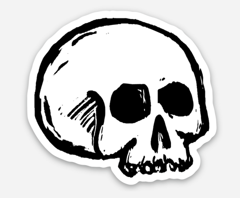 Pier Six Press Sticker Mini Skull