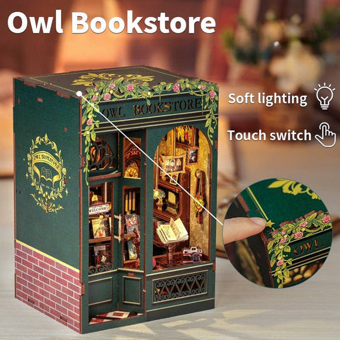 Hands Craft DIY Book Nook Kit: Owl Bookstore