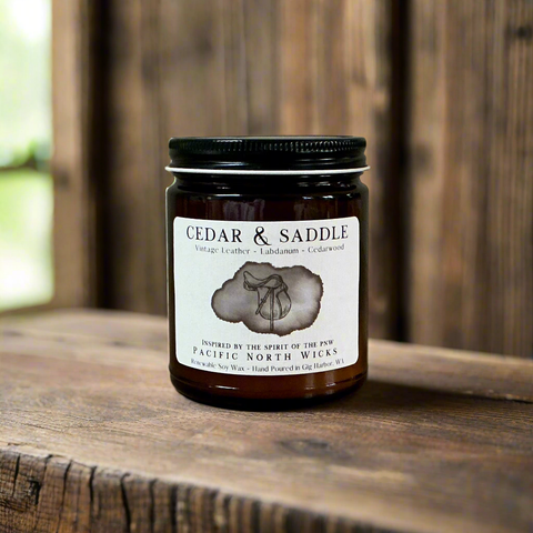 Pacific North Wicks Cedar & Saddle Candle