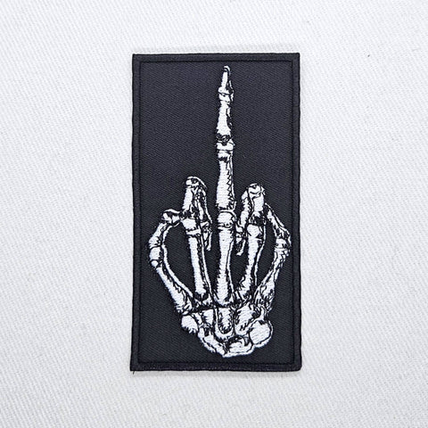 Junkyard Witch Skeleton Middle Finger Patch