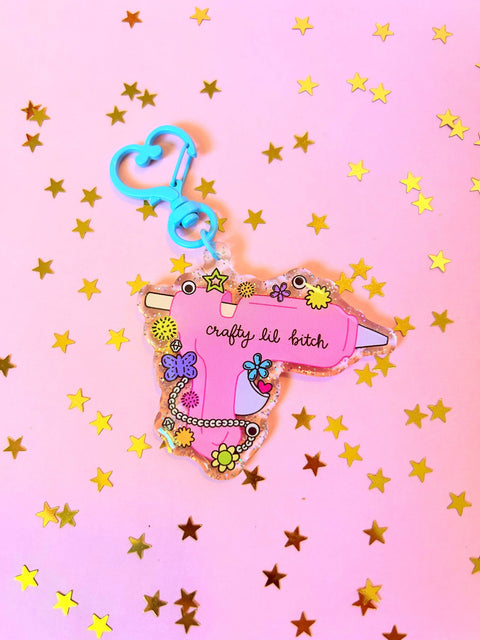 The Peach Fuzz Keychain Crafty Lil Bitch