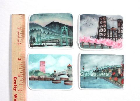 michele maule Sticker Portland Bridges