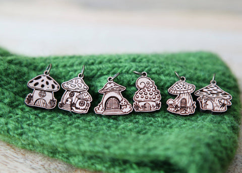 Sunrise Grove Stitch Markers Mushroom Houses