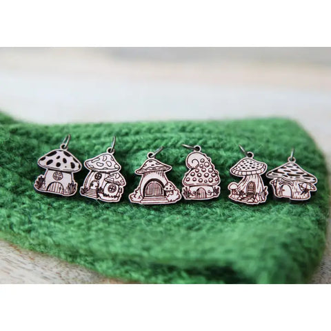 Sunrise Grove Stitch Markers Mushroom Houses