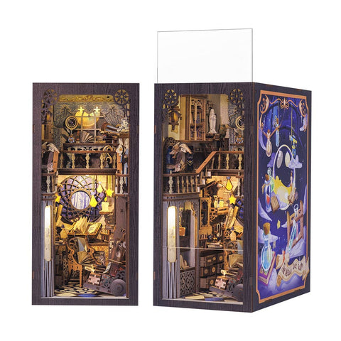 Hands Craft DIY Book Nook Kit: Nebula Common Room with Dust Cover