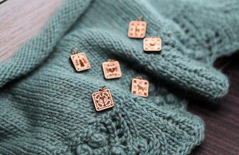 Sunrise Grove Stitch Markers Nordic Knitting Block