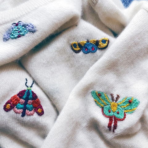 Wren Bird Arts Mending Embroidery Transfer - Moth