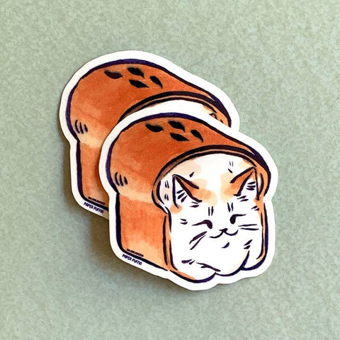 Paper Puffin Sticker Bread Loaf Cat