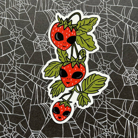 Little Spooky Studio - Alien Strawberries Sticker