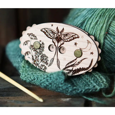 Sunrise Grove Knitting Row Counter Luna Moth