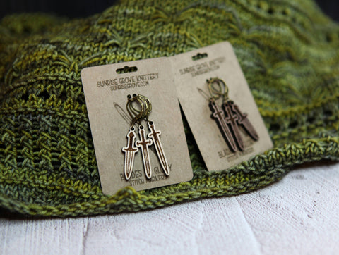 Sunrise Grove  Knitting Progress Keepers Set of 3 Medieval Swords