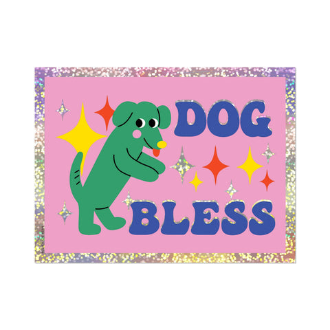 Red Cap Cards Sticker Dog Bless