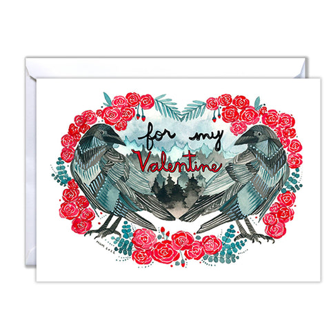 michele maule Greeting Card Crows and Roses