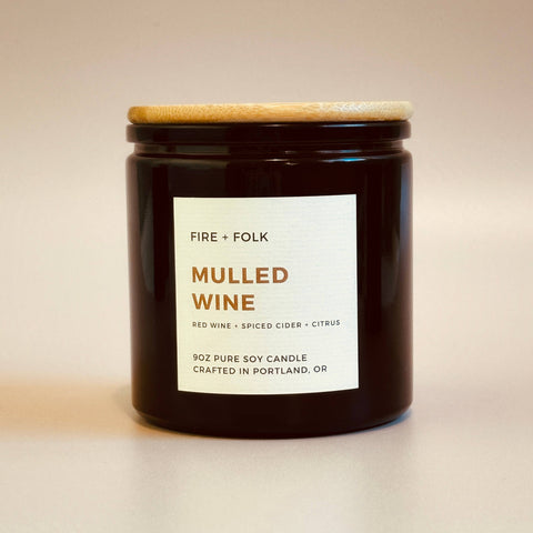 FIRE and FOLK Mulled Wine Wood Wick Soy Candle